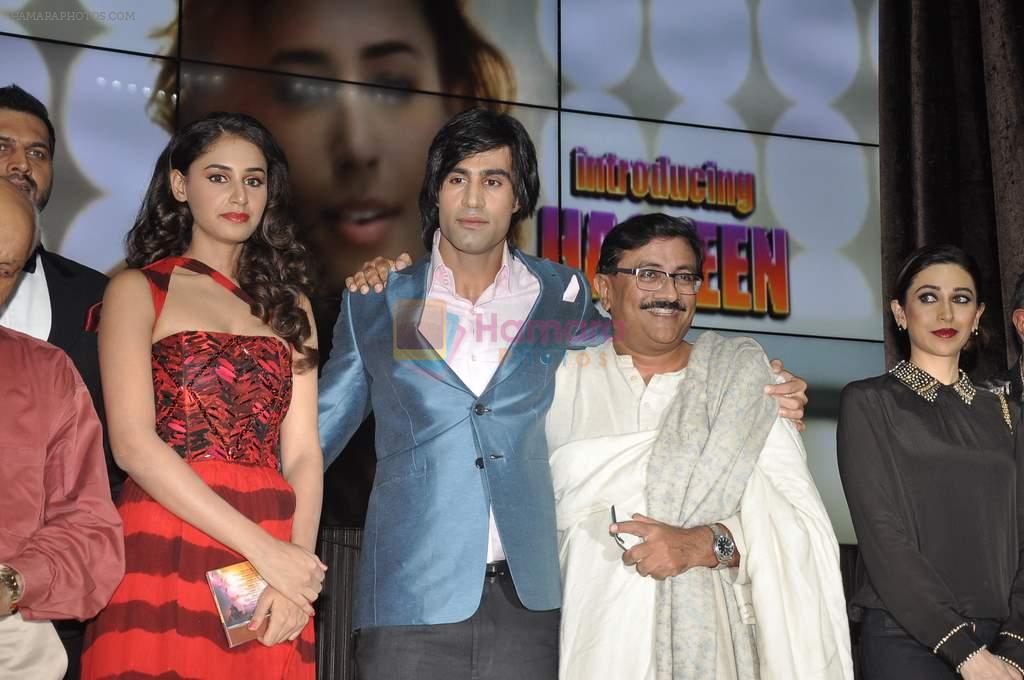 Hasleen Kaur, Shiv Darshan, Karisma Kapoor at the Audio release of Karle Pyaar Karle in Hard Rock, Mumbai on 17th Dec 2013