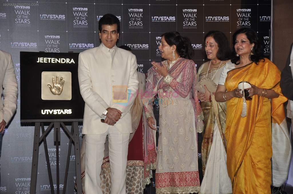 Tusshar, Shobha, Jeetendra,Moushumi, Poonam at UTV Stars Walk Of The Stars honours Jeetendra in Novotel, Mumbai on 18th Dec 2013