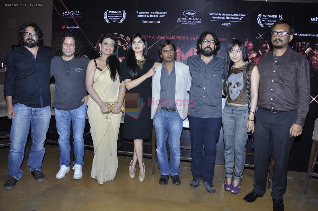 Nawazuddin Siddiqui, Zeena Bhatia, Ashim Ahluwalia, Anil George, Niharika Singh, Meneka Lalwani at the Promotion of film Miss Lovely in Aurus, Mumbai on 23rd Dec 2013