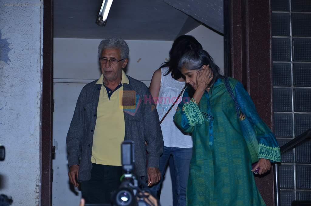 Naseeruddin Shah, Ratna Pathak Shah at the special Screening of The WOlf of Wall Street hosted by Anurag Kahyap in Empire, Mumbai on 23rd Dec 2013