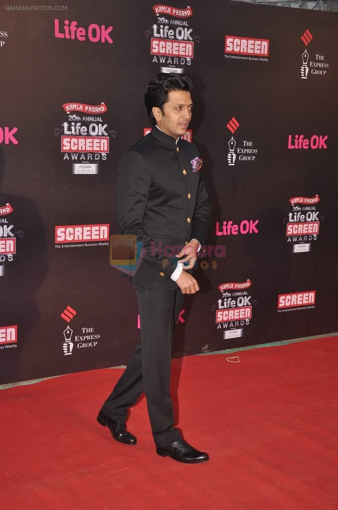Ritesh Deshmukh at 20th Annual Life OK Screen Awards in Mumbai on 14th Jan 2014