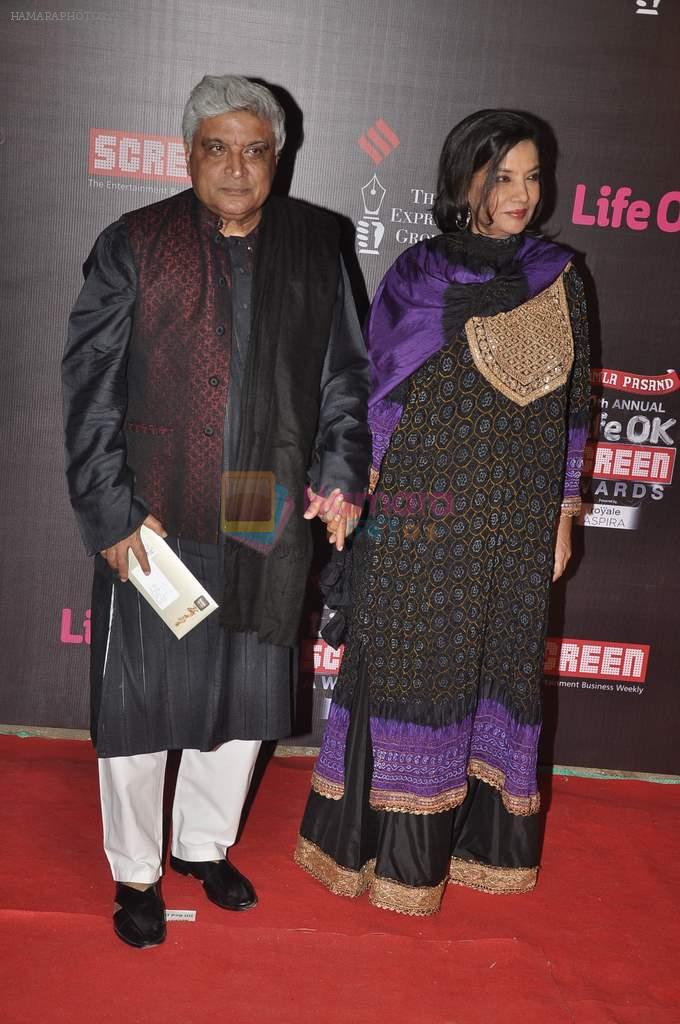 Javed Akhtar, Shabana Azmi at 20th Annual Life OK Screen Awards in Mumbai on 14th Jan 2014