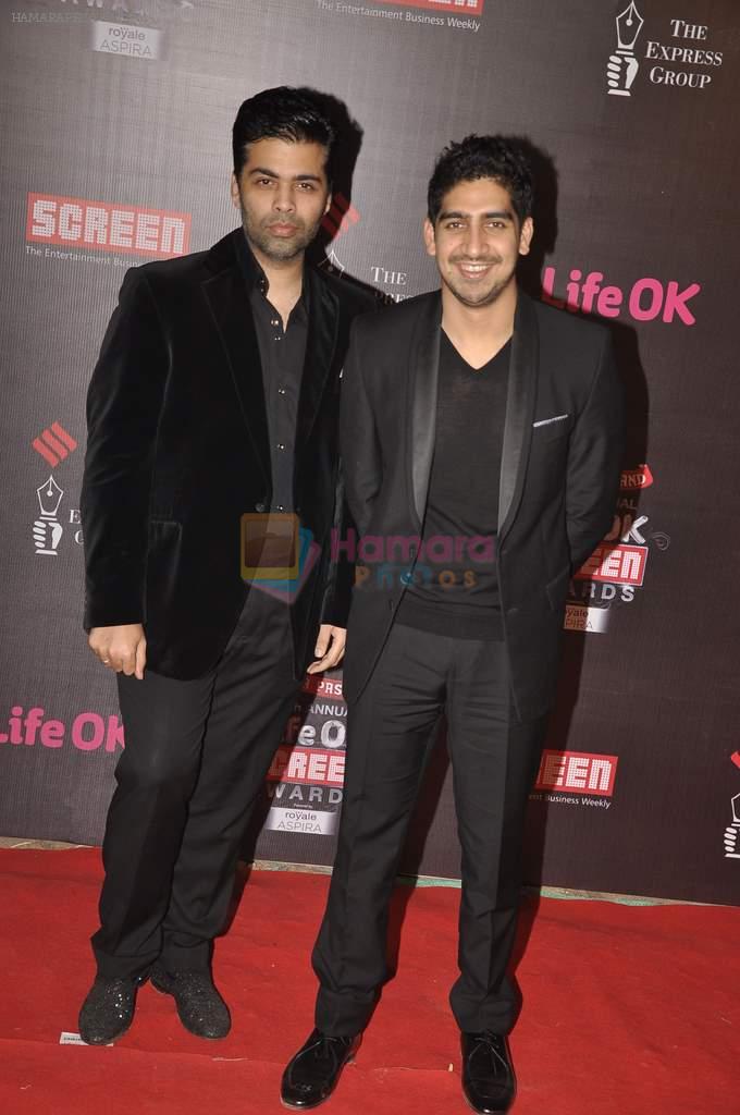 Karan Johar, Ayan Mukerji at 20th Annual Life OK Screen Awards in Mumbai on 14th Jan 2014
