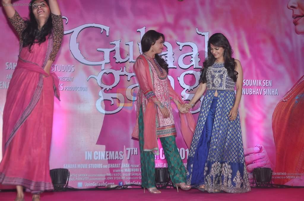 Madhuri Dixit, Juhi Chawla at Gulaab Gang media meet in Filmcity, Mumbai on 17th Jan 2014