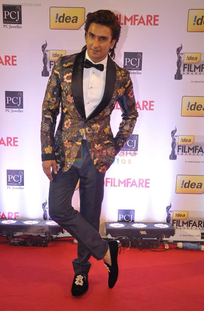Ranveer Singh walked the Red Carpet at the 59th Idea Filmfare Awards 2013 at Yash Raj