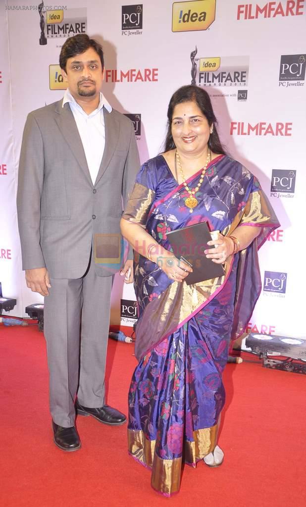 Anuradha Paudwal walked the Red Carpet at the 59th Idea Filmfare Awards 2013 at Yash Raj