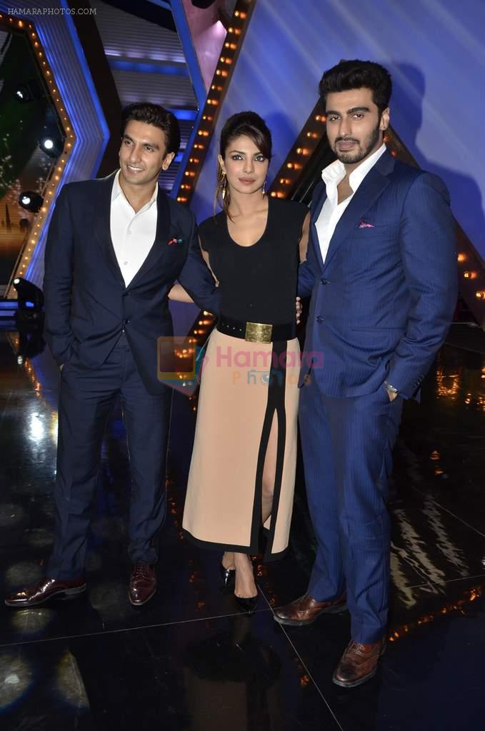 Priyanka Chopra, Arjun Kapoor, Ranveer Singh promote Gunday on location of India's got talent in Filmcity, Mumbai on 25th Jan 2014