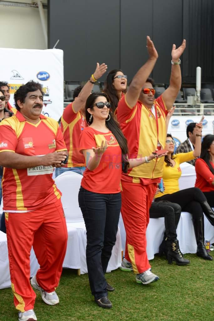 Sunny Leone at CCL Match of Mumbai Heroes Vs Telugu Warriors in Dubai on 1st Feb 2014