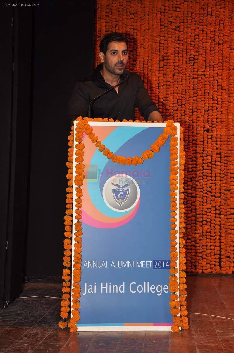 John Abraham at Jai Hind College 11th Allumni Meet Party in Jade Gardens, Nehru Centre, Mumbai on 1st Feb 2014