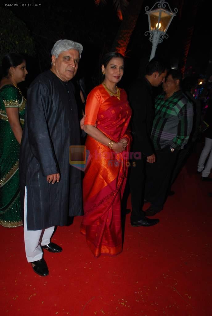 Shabana Azmi, Javed Akhtar at Ahana Deol's Wedding Reception in Mumbai on 2nd Feb 2014