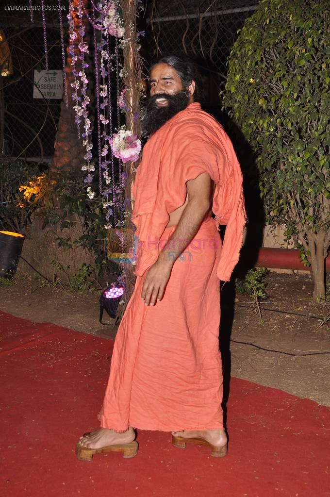 Baba Ramdev at Ahana Deol's Wedding Reception in Mumbai on 2nd Feb 2014