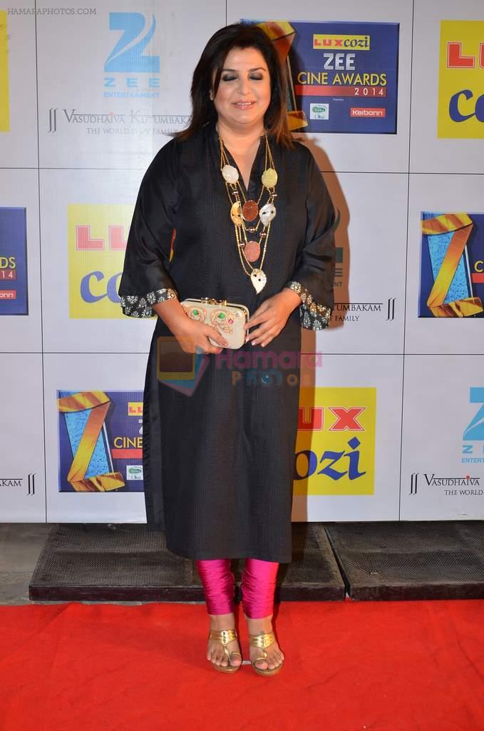 Farah Khan at Zee Awards red carpet in Filmcity, Mumbai on 8th Feb 2014