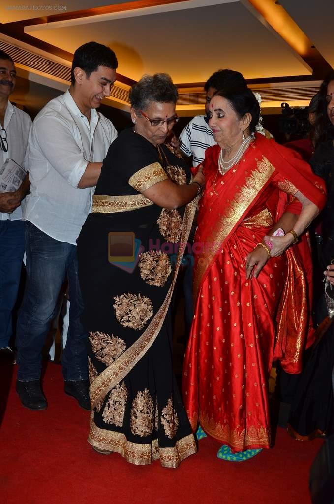 Aamir Khan,Sushila Rani Patel at the launch of Sagar Movietone in Khar Gymkhana, Mumbai on 11th Feb 2014