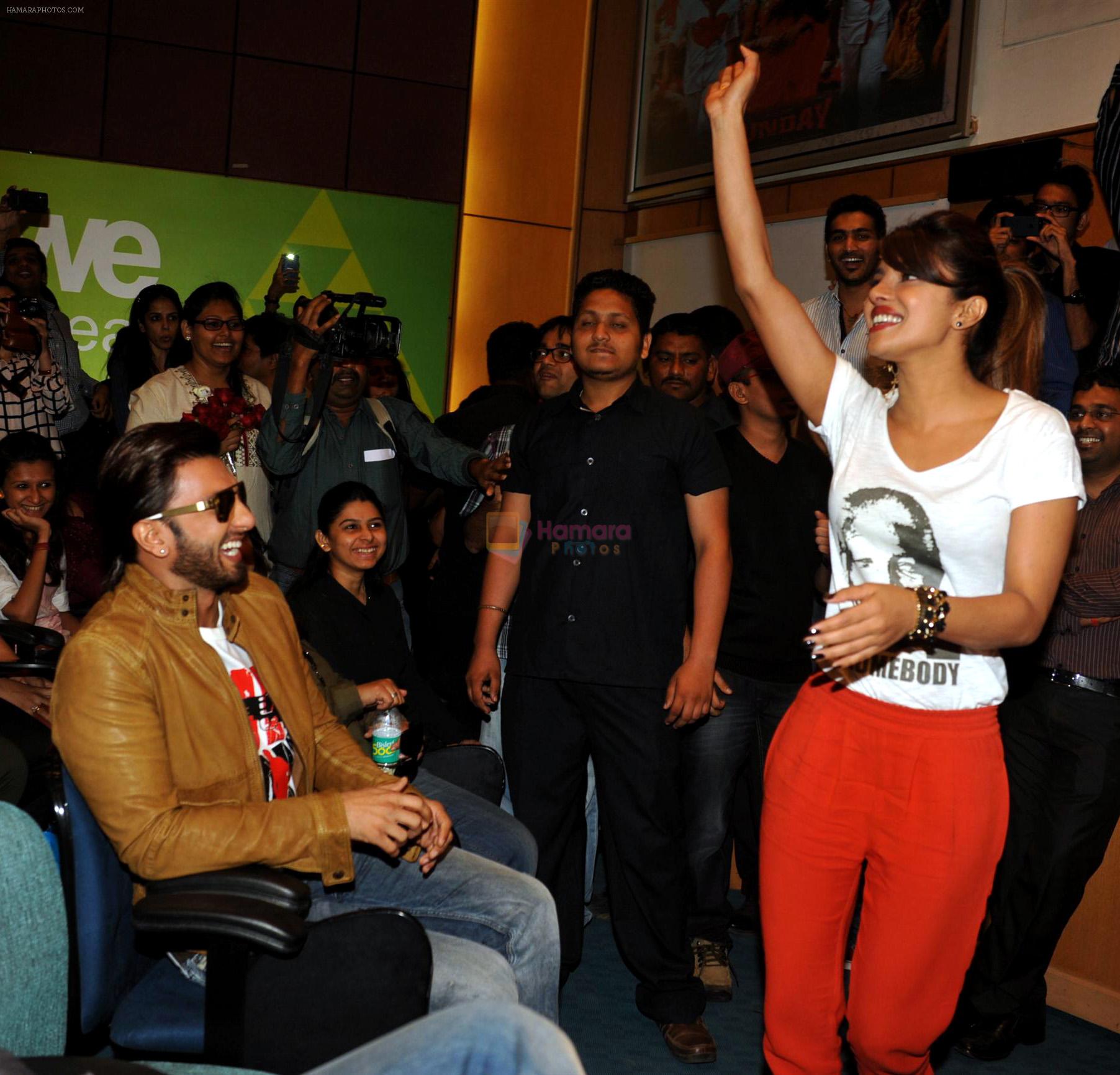 Priyanka Chopra, Ranveer Singh, Arjun Kapoor at Gunday promotion in Mumbai on 11th Feb 2014