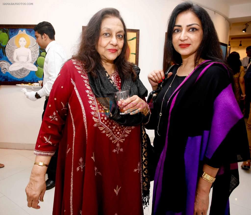 Bharti Jaffrey & Anuradha patel at Bharat Tripathi's Tirthankar exhibition in Mumbai on 13th Feb 2014