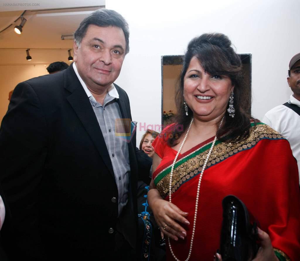 Rishi Kapoor & Raell Padamsee at Bharat Tripathi's Tirthankar exhibition in Mumbai on 13th Feb 2014