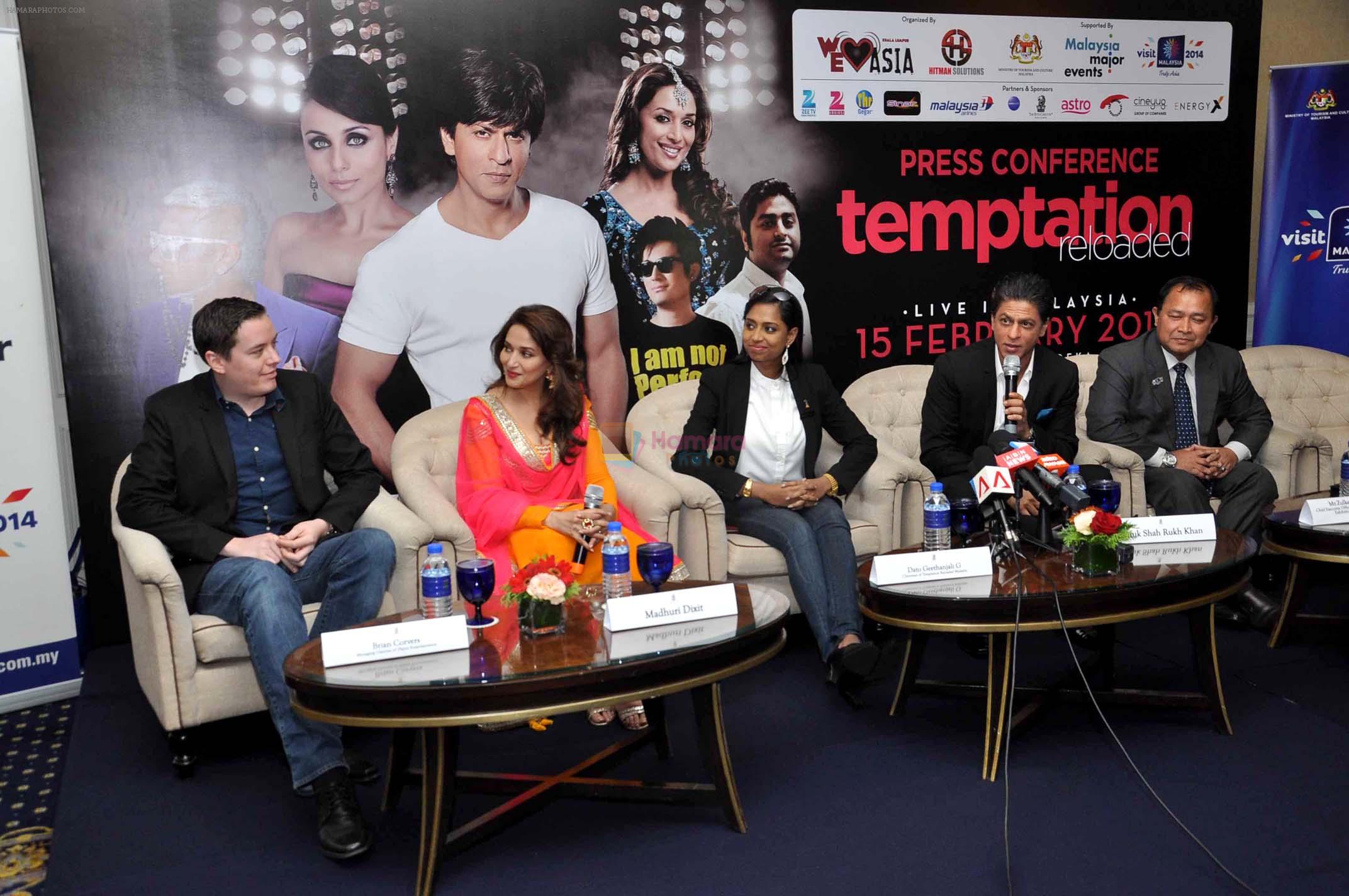 Shahrukh Khan, Madhuri Dixit at Press Con in Malaysia for Temptation Reloaded 2014 on 14th Feb 2014