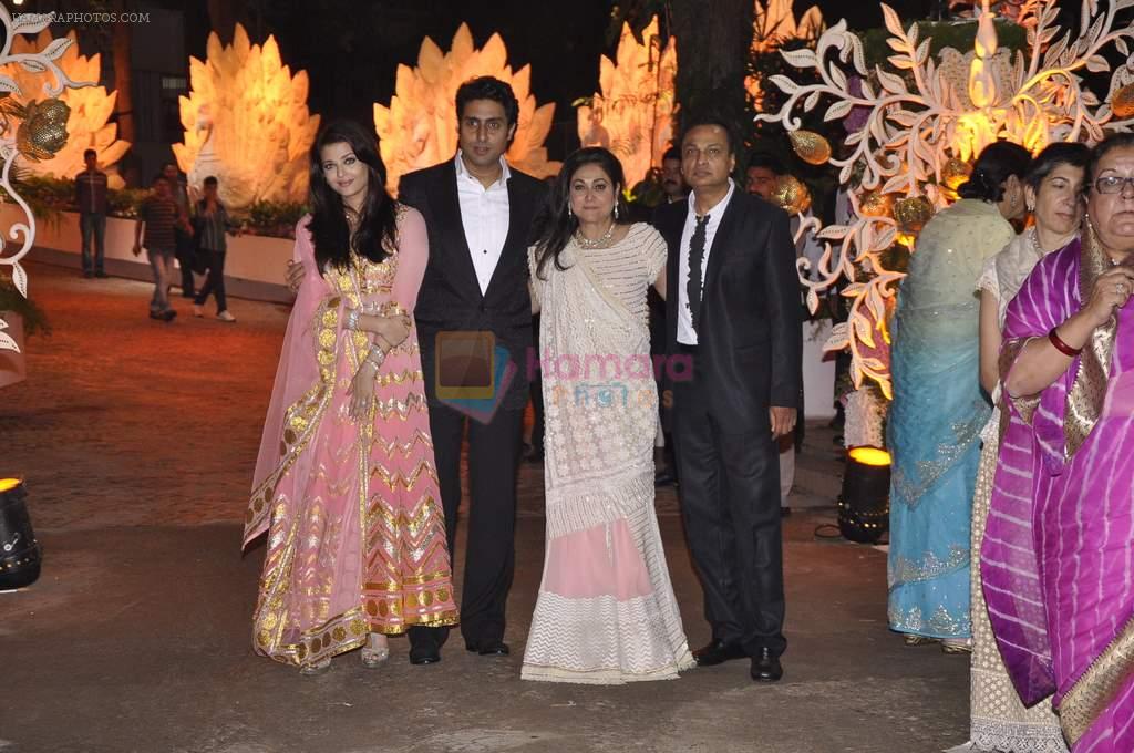 Aishwarya Rai Bachchan, Abhishek Bachchan, Tina Ambani, Anil Ambani at Kokilaben Ambani's party in Colaba, Mumbai on 16th Feb 2014