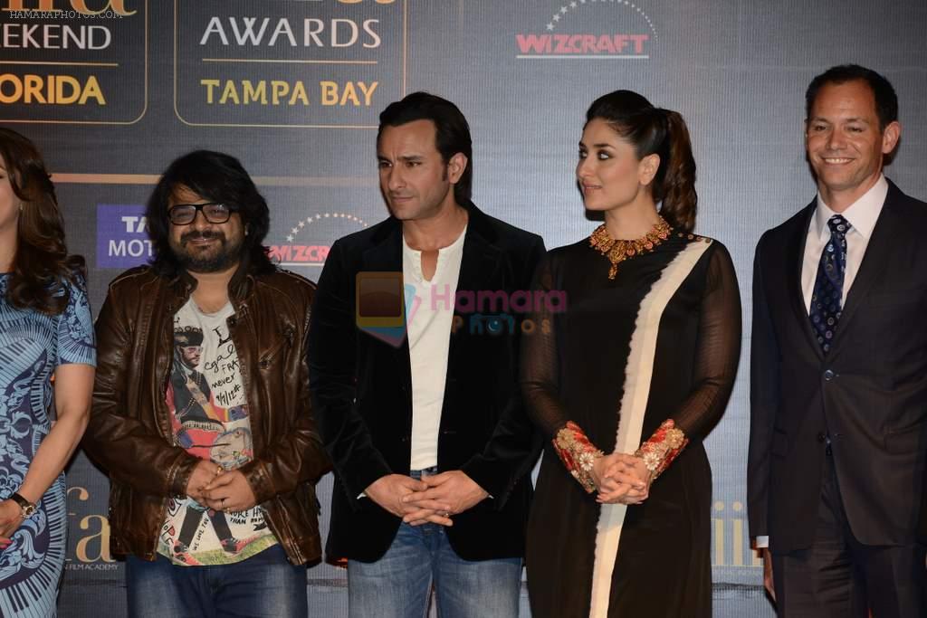Kareena Kapoor, Saif Ali Khan, Pritam Chakraborty at IIFA Tampa press meet in American Consulate on 18th Feb 2014