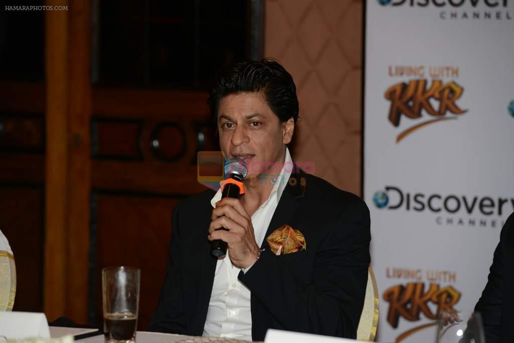 Shahrukh Khan at Living with KKR documentry on discovery Channel in Mumbai on 20th Feb 2014
