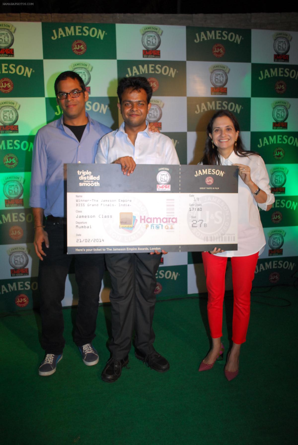 Vikramaditya Motwane Jameson DISS winner Ritish and Anupama Chopra  seen at JAMESON DISS short movie screening event at SUN N SAND HOTEL