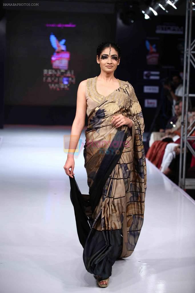 Model walk the ramp for Mona Pali at Bengal Fashion Week on 23rd Feb 2014