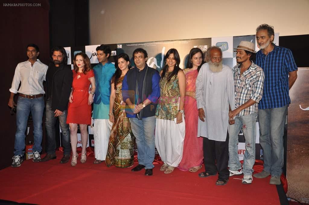 Mukul Dev, Purab Kohli, Bobby Deol, Sonu Nigam, Saidah, Kirti ,Elena Kazan, Ravi at the First look & theatrical trailer launch of Jal in Cinemax on 25th Feb 2014