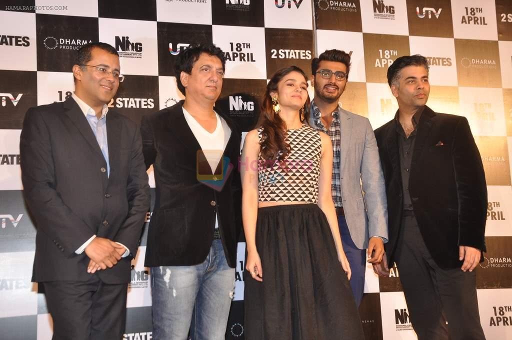 Alia Bhatt, Arjun Kapoor, Sajid Nadiadwala, Karan Johar, Chetan Bhagat at 2 States trailor launch in PVR, Mumbai on 28th Feb 2014