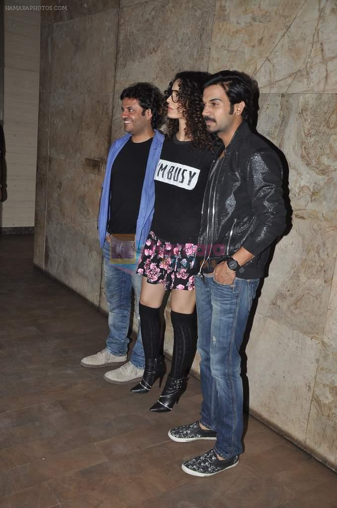 Kangana Ranaut, Raj Kumar Yadav, Vikas Bahl at Queen screening in Lightbox, Mumbai on 28th Feb 2014