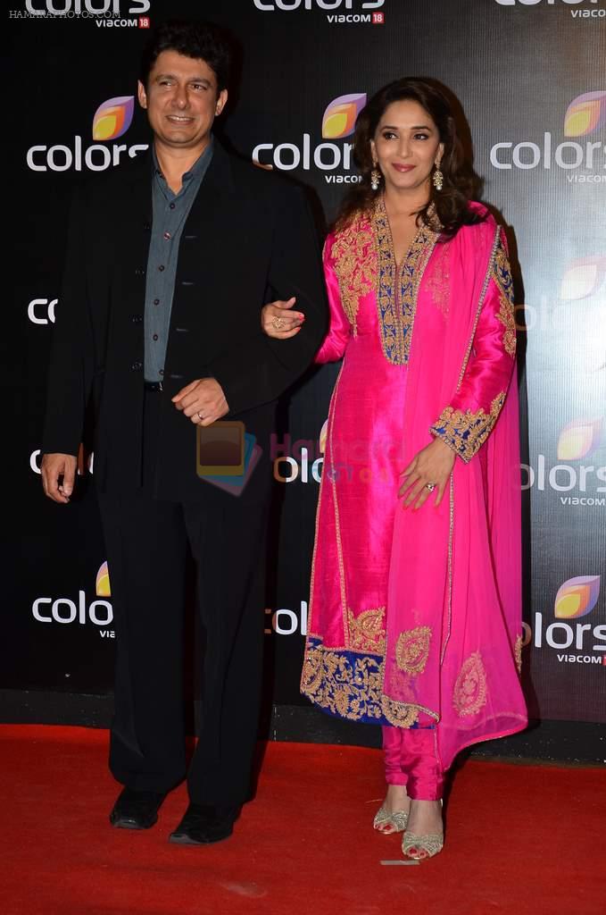 Madhuri Dixit at Colors red carpet in Grand Hyatt, Mumbai on 1st March 2014