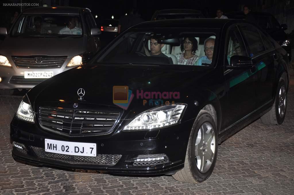 Aamir Khan snapped driving in his new car in Bandra, Mumbai on 3rd March 2014