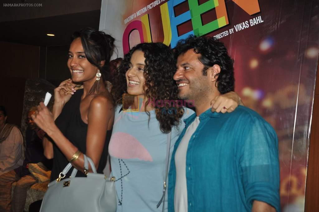 Lisa Haydon, Kangana Ranaut, Vikas Bahl at Queen film screening in PVR, Mumbai on 3rd March 2014