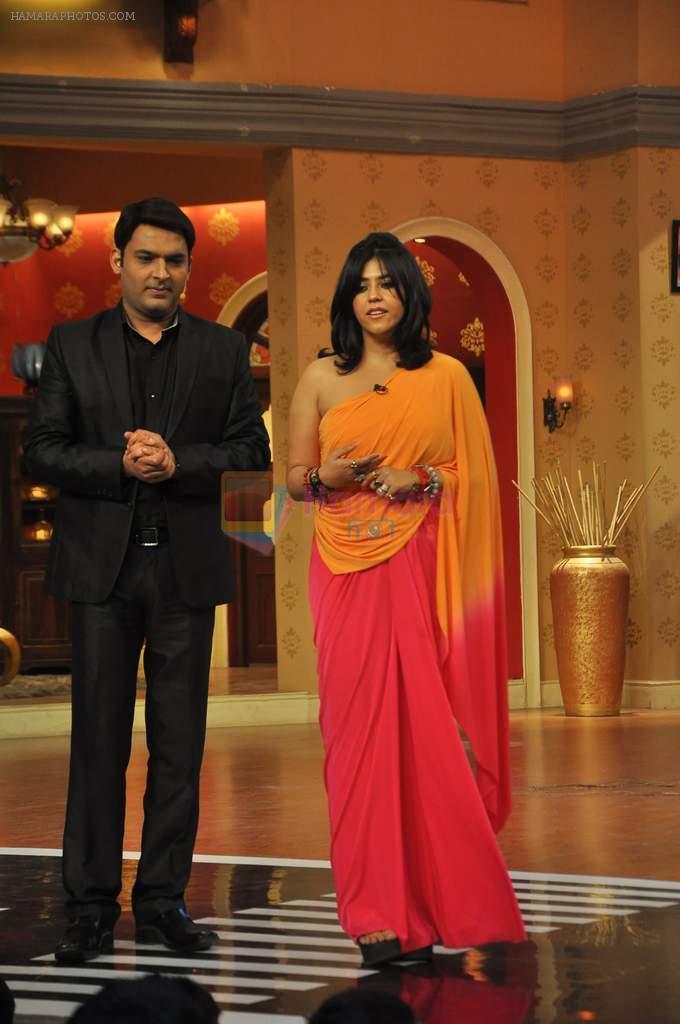 Ekta Kapoor on the sets of Comedy Nights with Kapil in Filmcity, Mumbai on 4th March 2014