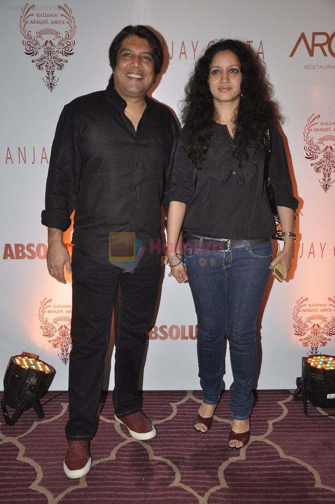 Piyush Jha at the Viewing of In an Artists Mind - IV presented by Reshma Jani and Shwetambari Soni of Gallerie Angel Art along with Sanjay Gupta on 6th March 2014