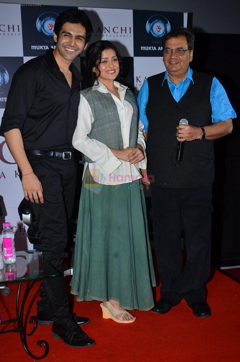 Kartik Aaryan, Mishti, Subhash Ghai at the First look launch of Kaanchi... in Mumbai on 6th March 2014