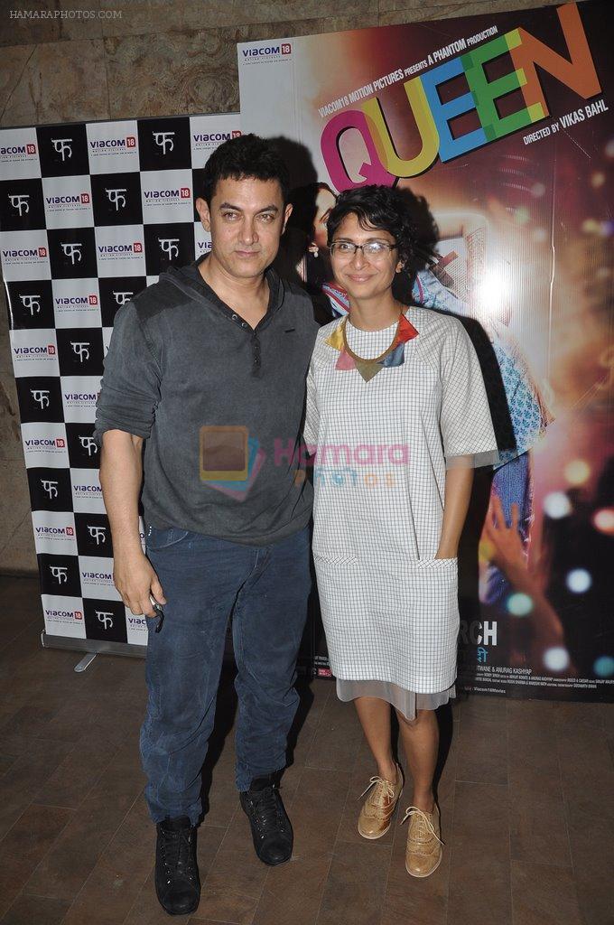 Aamir Khan, Kiran Rao at Queen Screening in Lightbox, Mumbai on 8th March 2014