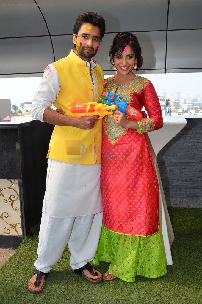 Jackky Bhagnani, Neha Sharma at Youngistaan Holi in Juhu, Mumbai on 8th March 2014