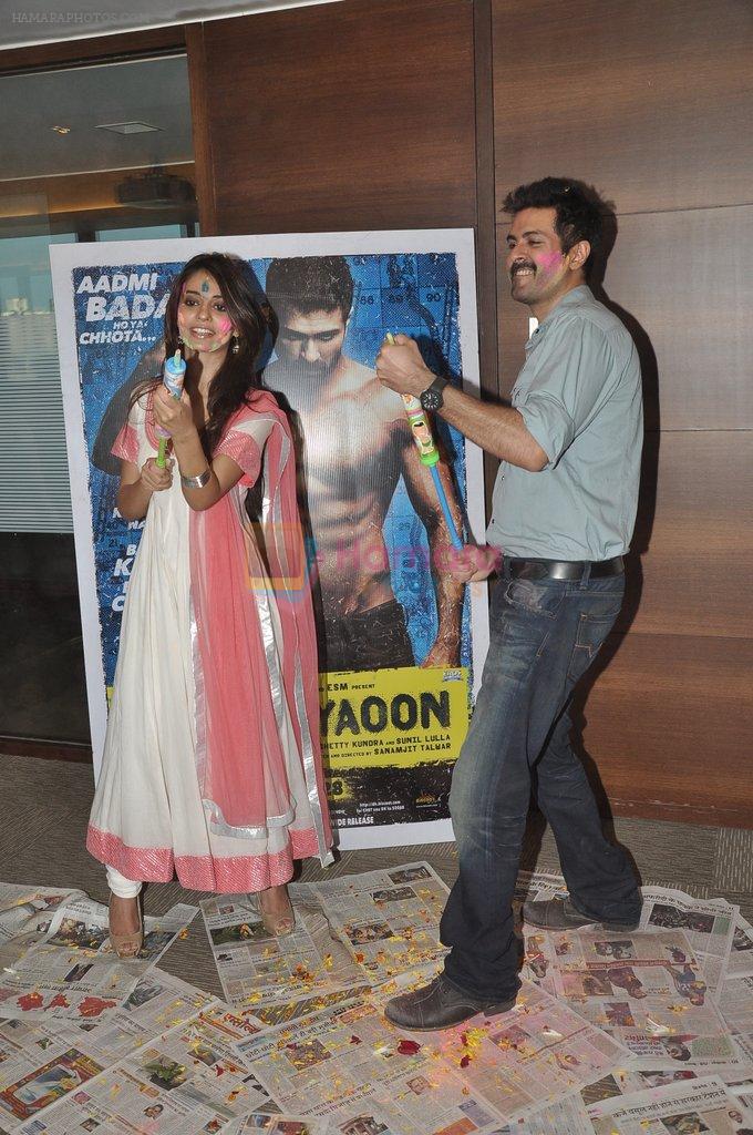 Ayesha Khanna, Harman Baweja at Dishkiyaoon promotions in Mumbai on 10th Mach 2014