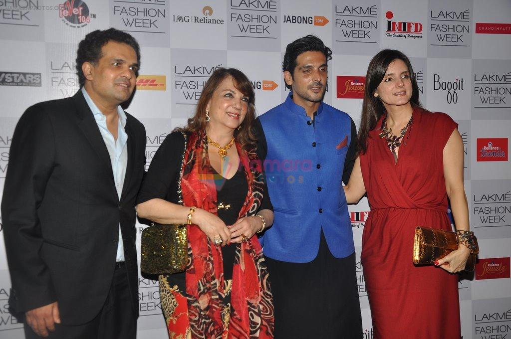 Zayed Khan, Zarine Khan at Manish Malhotra Show at LFW 2014 opening in Grand Hyatt, Mumbai on 11th March 2014