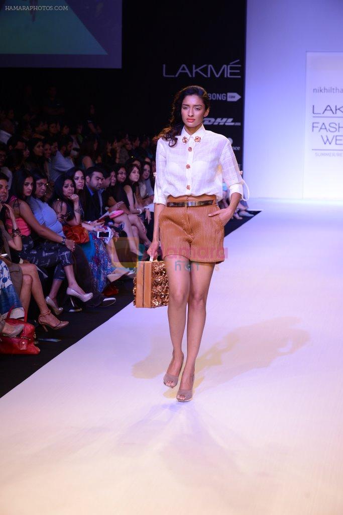 Model walk for Nikhil Thampi Show at LFW 2014 Day 1 in Grand Hyatt, Mumbai on 12th March 2014