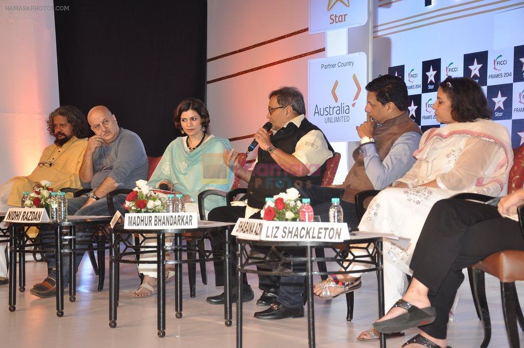 Subhash Ghai, Madhur Bhandarkar, Shabana Azmi at  FICCI FRAMES 2014 in Mumbai on 14th March 2014