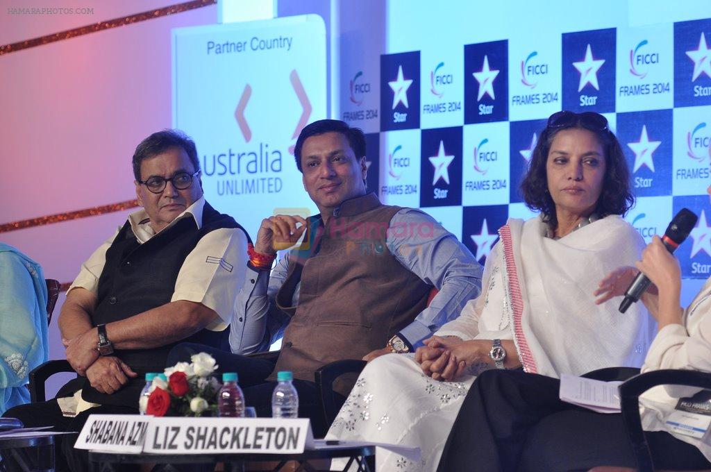 Subhash Ghai, Madhur Bhandarkar, Shabana Azmi at  FICCI FRAMES 2014 in Mumbai on 14th March 2014
