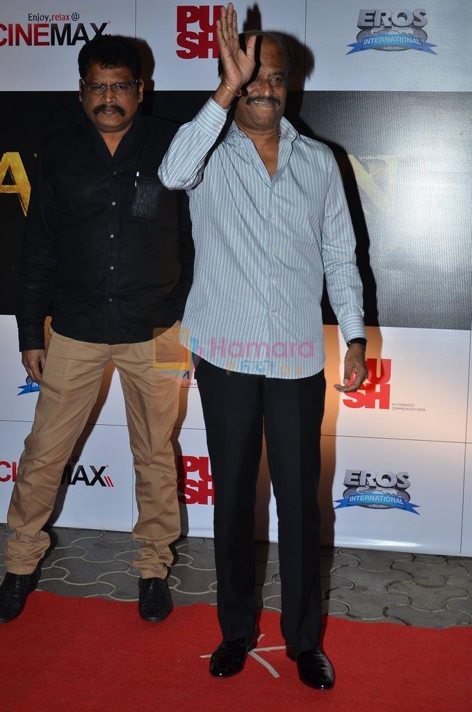 Rajinikanth at the Premiere of the film Kochadaiiyaan in Mumbai on 30th March 2014