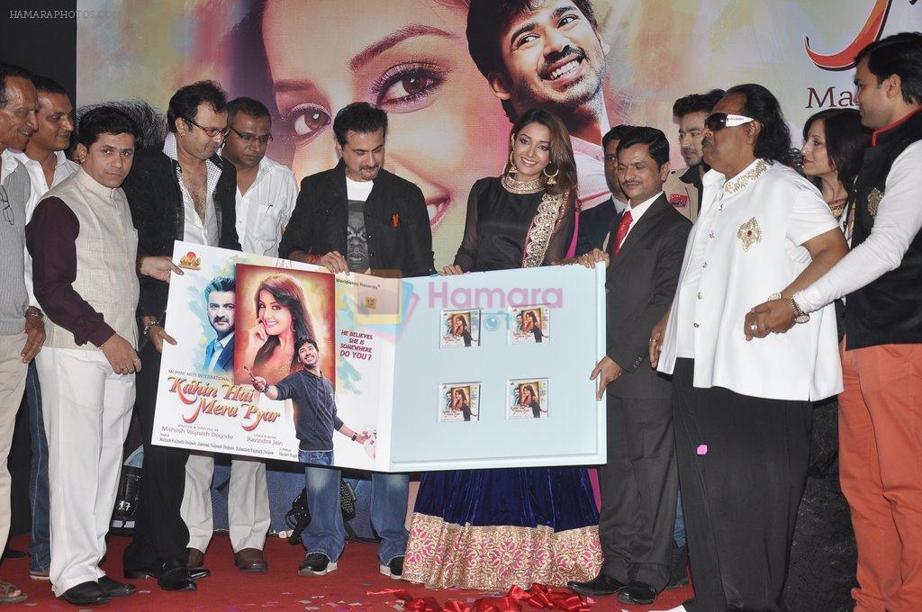 Sanjay Kapoor, Sonia Mann, Abhishek Sethiya, Kishori Shahane, Ravindra Jain at the launch of Kahin Hain Mera Pyar film in Novotel, Mumbai on 31st March 2014