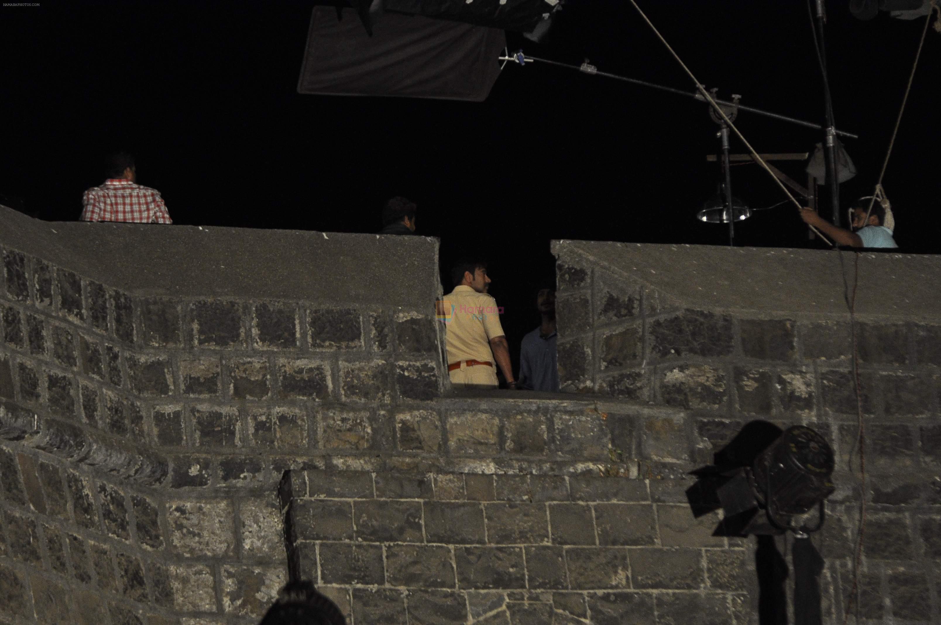 Ajay Devgan shoots on location of Singham 2 in Mumbai on 1st April 2014