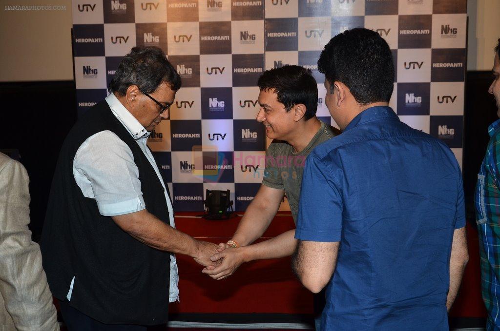 Aamir Khan, Subhash Ghai at Heropanti launch in Mumbai on 4th April 2014