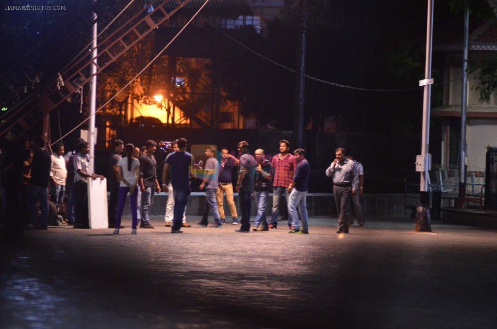 Ajay Devgan on location of Singham 2 in Mumbai on 6th April 2014