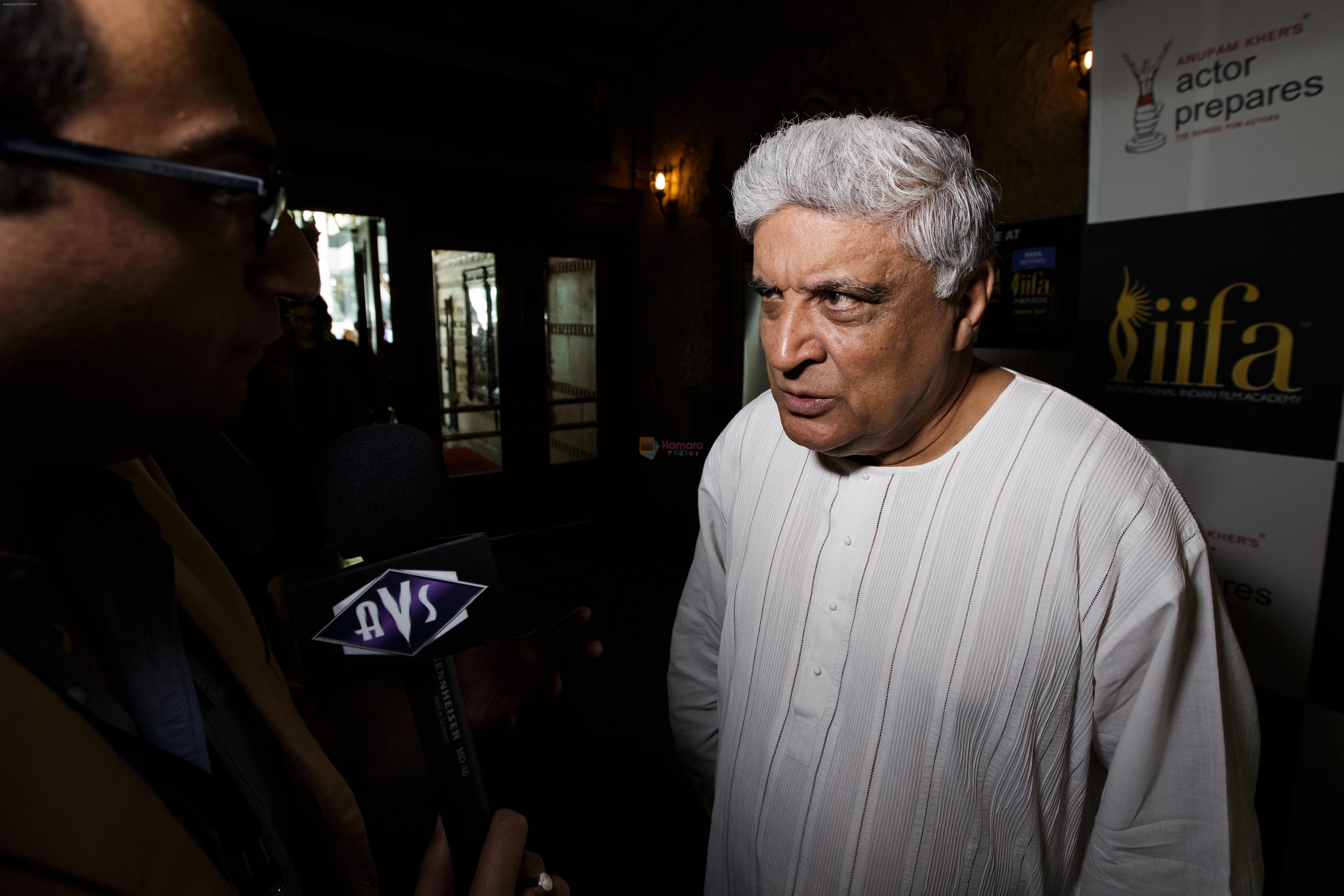 Javed Akhtar at IIFA Premier and Workshop by Anupam Kher in Tampa Theater on 24th April 2014