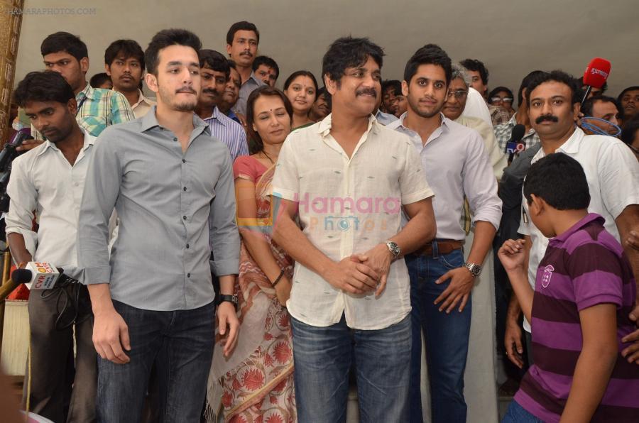 Akkineni Nagarjuna Family at sai baba Temple on 22nd May 2014