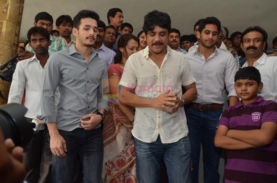 Akkineni Nagarjuna Family at sai baba Temple on 22nd May 2014